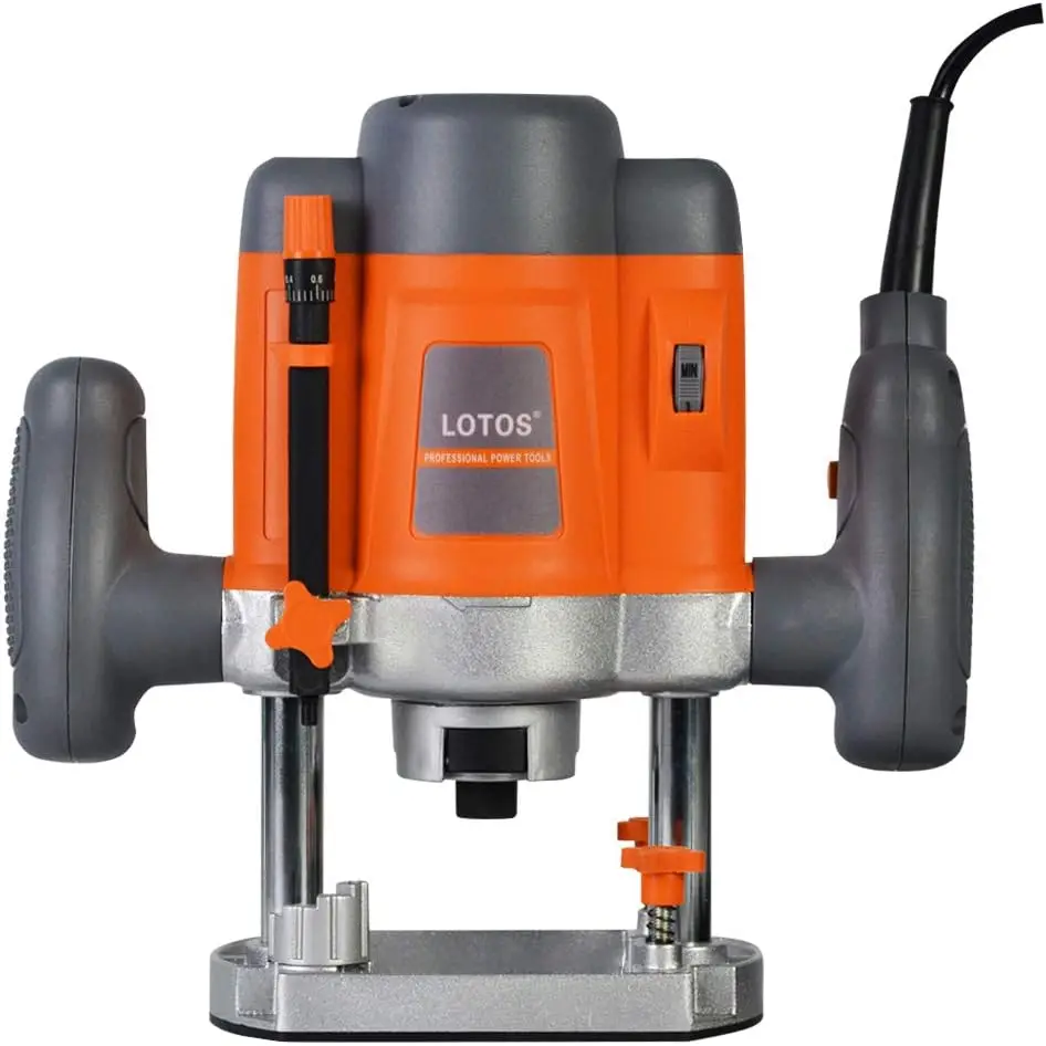 ER001 Electric Plunge Wood Router with Edge, 110/120V | Precise trimming machine for cabinetry or milling | Two-inch depth adjus