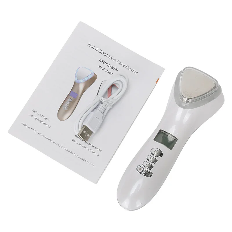 Ultrasonic vibration hot and cold hammer therapy lymphatic hot cold beauty massager skin care