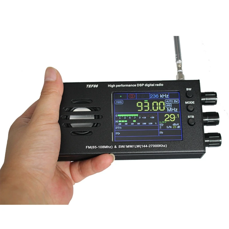 1Set TEF6686 DSP Digital Radio Receiver FM(65-108Mhz)&SW/MW/LW(144-27000Khz) With Battery 3.2 Inch LCD Screen Aluminum Alloy