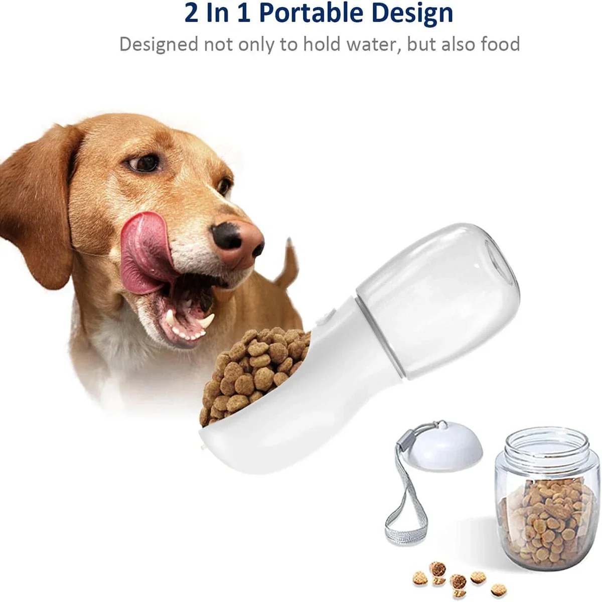 2 in 1 Portable Dog Water Bottle Food and Water Container for Dog Pets Feeder Bowl Outdoor Travel Drinking Bowls Water Dispenser