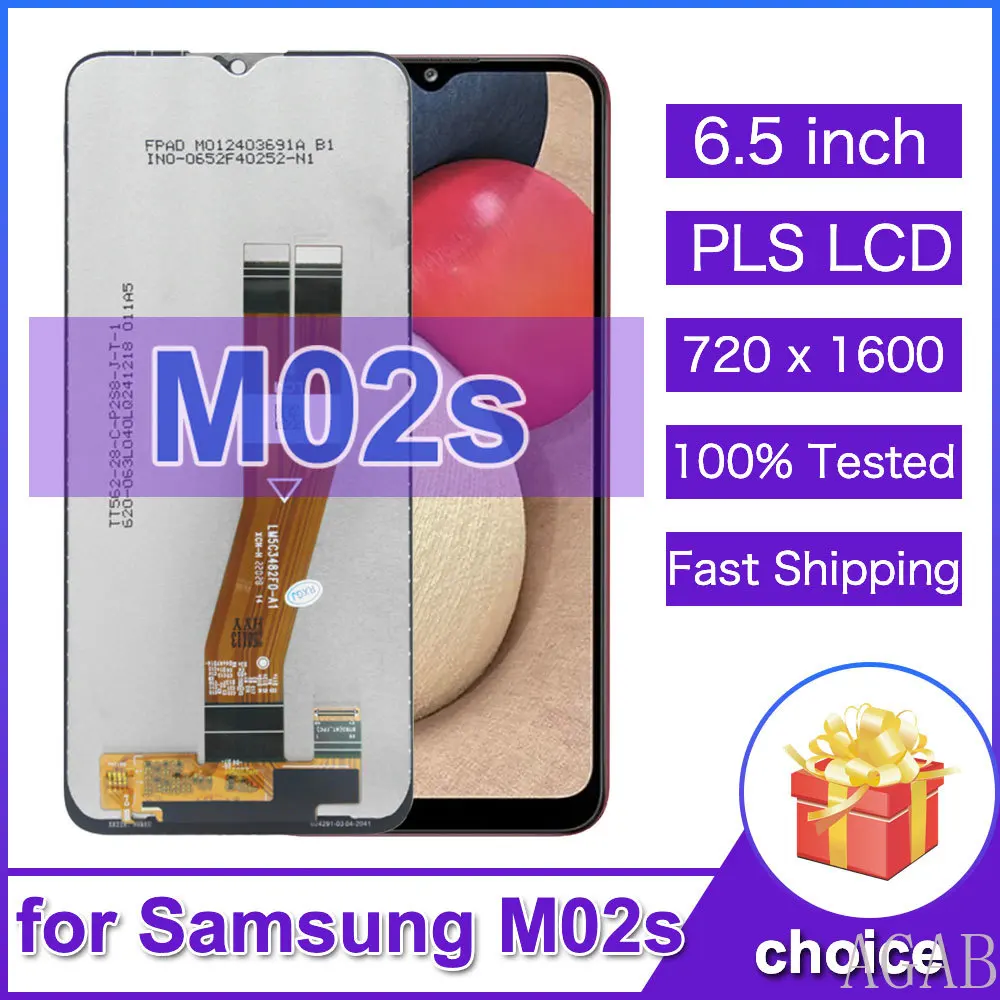Strictly Tested LCD for Samsung Galaxy M02s LCD Display Touch Screen Digitizer Part for Samsung M02s M025F Phone LCD With Frame