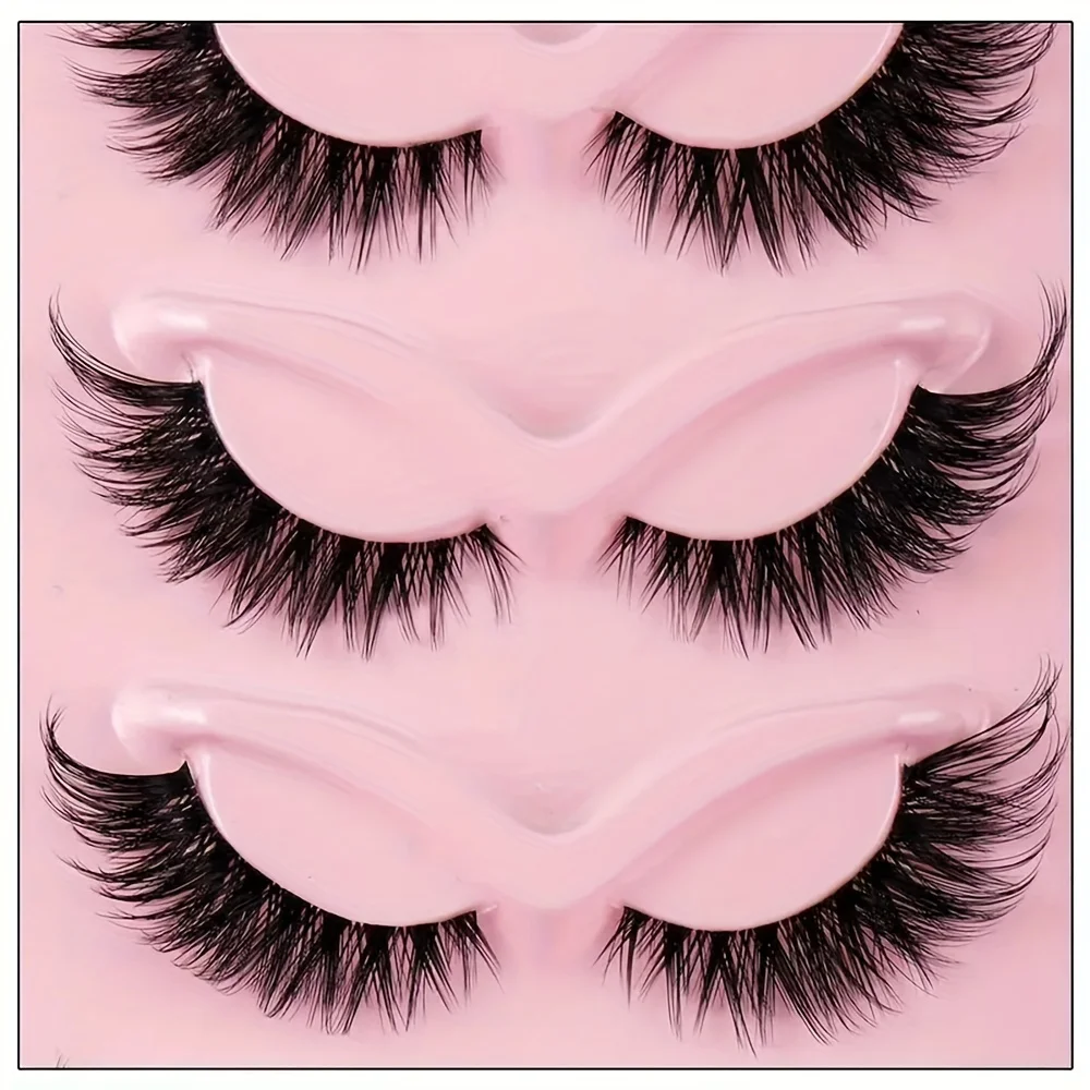 5 Pairs False Eyelashes - Natural Long, Cat Eye Style, Winged Tips, Manga Lashes for Eye Elongation,