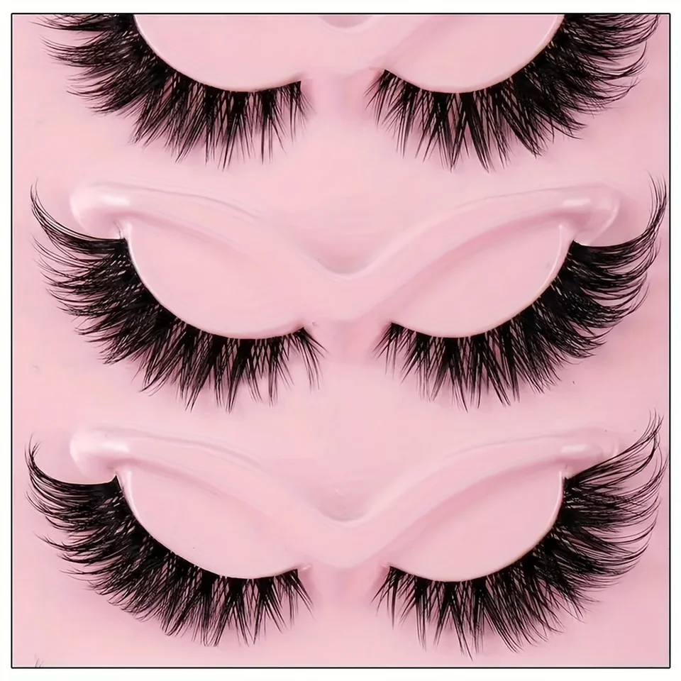 5 pares Pestañas postizas ojo de gato Hipoalergénicas Naturales Largas Manga Con extremos alados Para look de ojos extendido 6