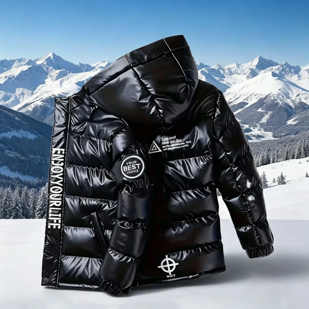Boys Winter Padded Coat, Non-wash Thickened Down Cotton Jacket for Middle Big Kids, Popular Kids Warm Outerwear