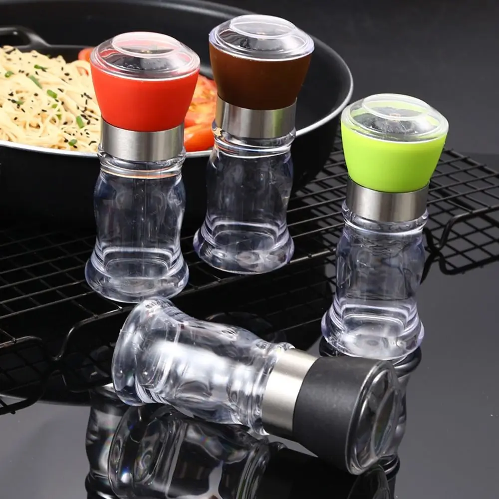 Cooking Grinding Natural Manual Acrylic Refillable Spice Grinder Kitchen Tool Sea Salt Jar Pepper Mill Grinder