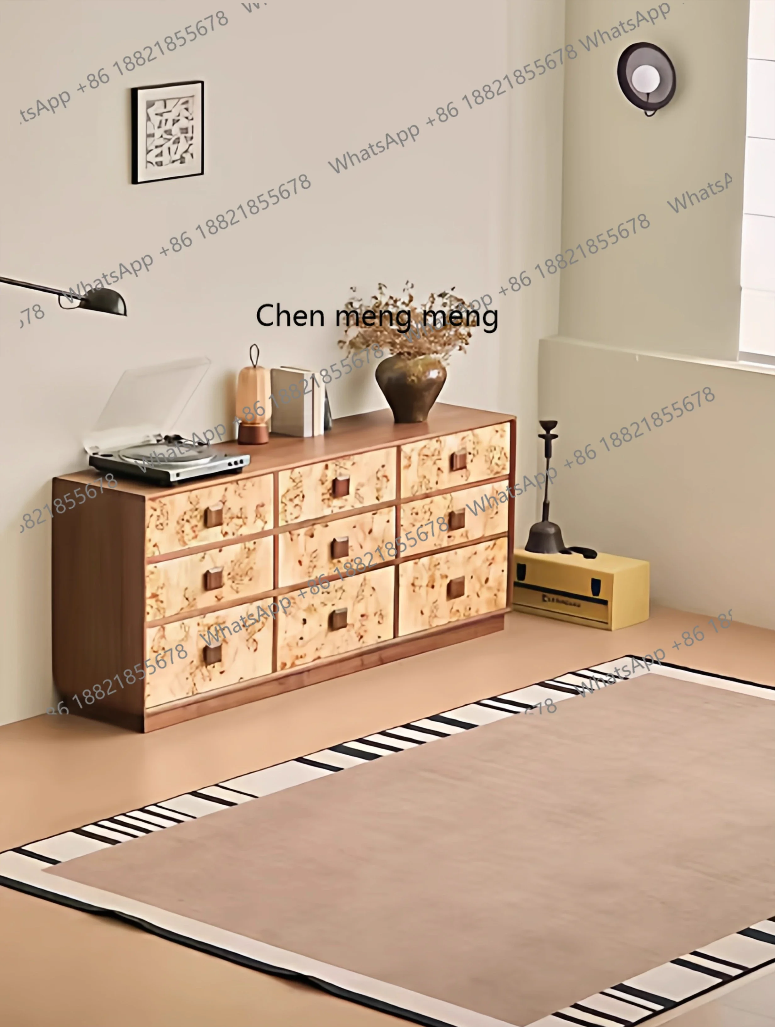 

X Medieval retro solid wood, storage chest, creative, artistic dining side, bedroom storage cabinet