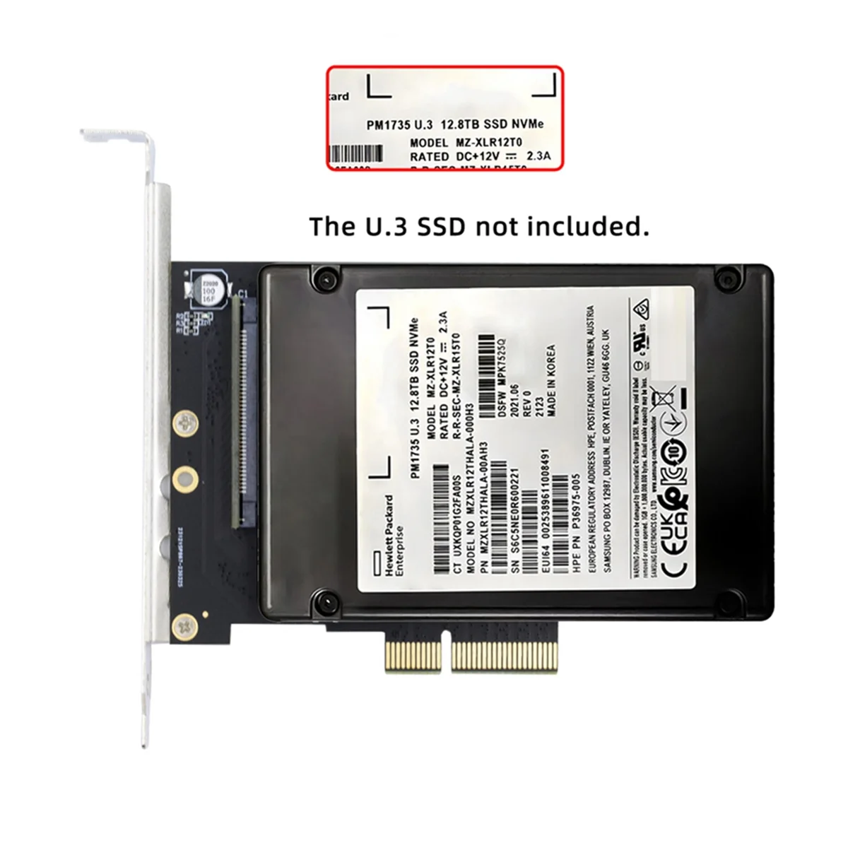 ชุด U3 U.3 NVMe PCIe SSD SFF-8639 TO PCI-E 4.0อะแดปเตอร์โฮสต์ X4สำหรับ PM1735เมนบอร์ด