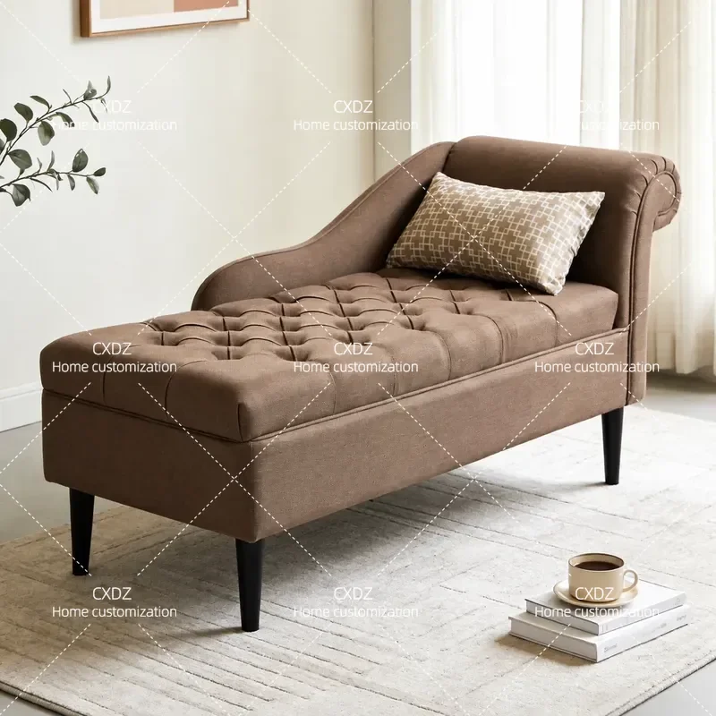 Modern Fabric Storage Bench Shoe Changing Stool End of Bed Sofa Simple Living Room Furniture for Small Apartment