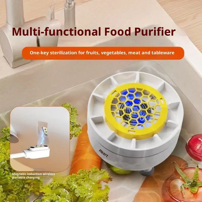 Cross-border Household Wireless Eco-friendly Plastic Food Purifier Fruit Vegetable Seafood Meat Cleaner Self-Rotating
