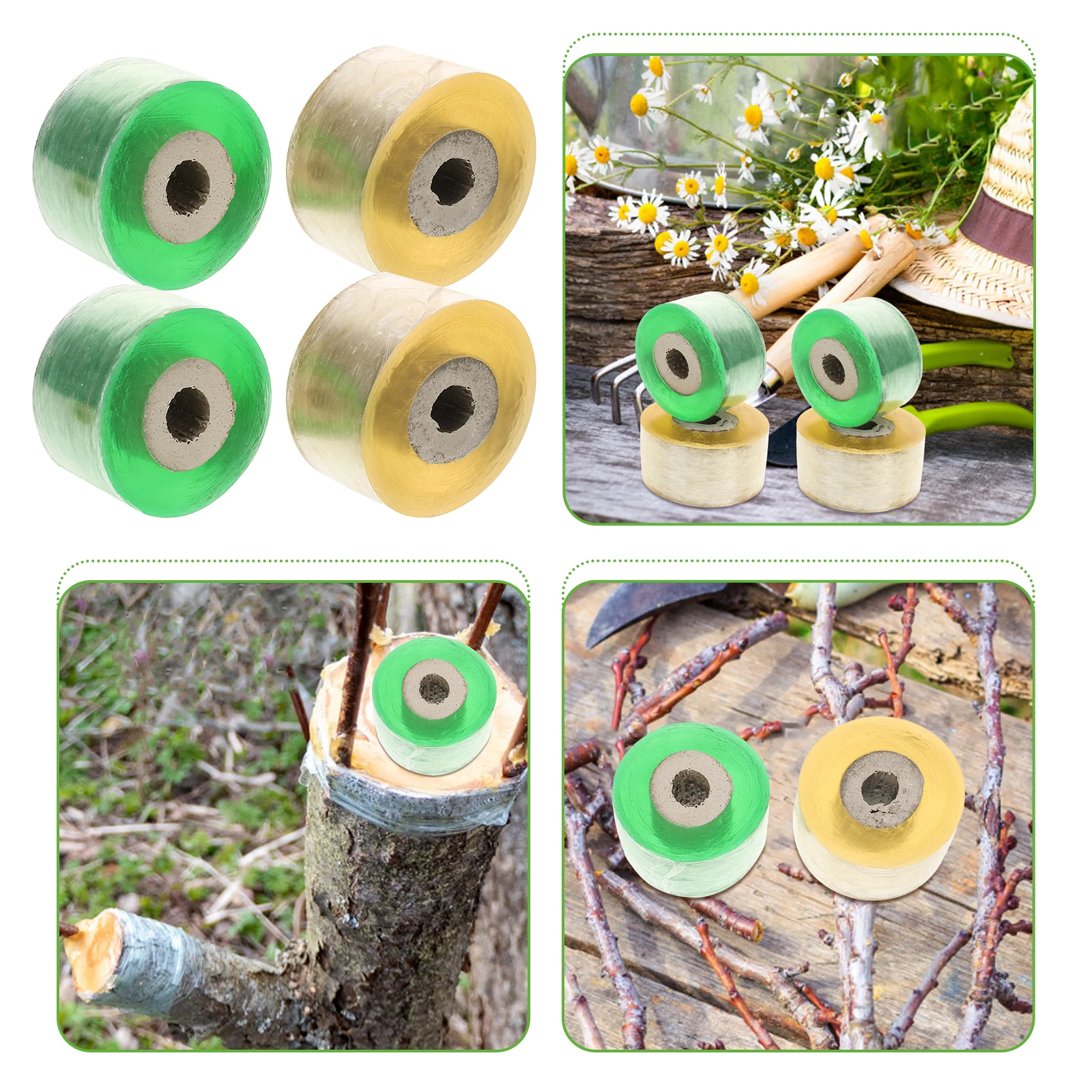 

4pcs Grafting for Fruit Trees Plant Repair Plant Crafting Tape PVC Membrane Stretchable Wrapping Film Garden Tools Set