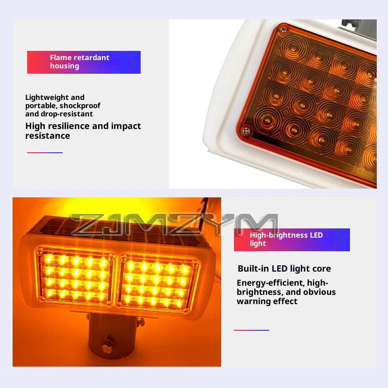 Solar Powered Led Strobe Light Waterproof Beacon LED Warning Light Lamp Safety Construction Red And Blue Flashing Light