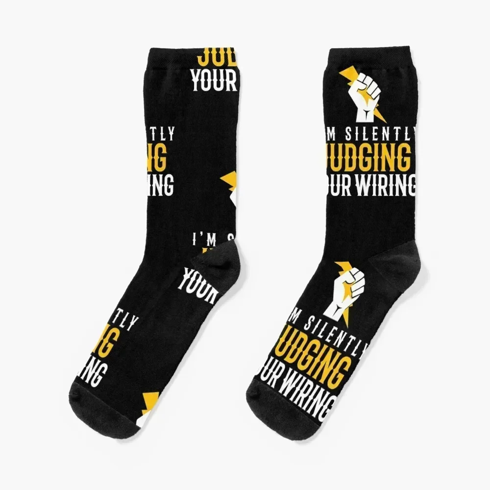 

I'm Silently Judging Your Wiring Socks hip hop men cotton high quality Heating sock gifts Woman Socks Men's