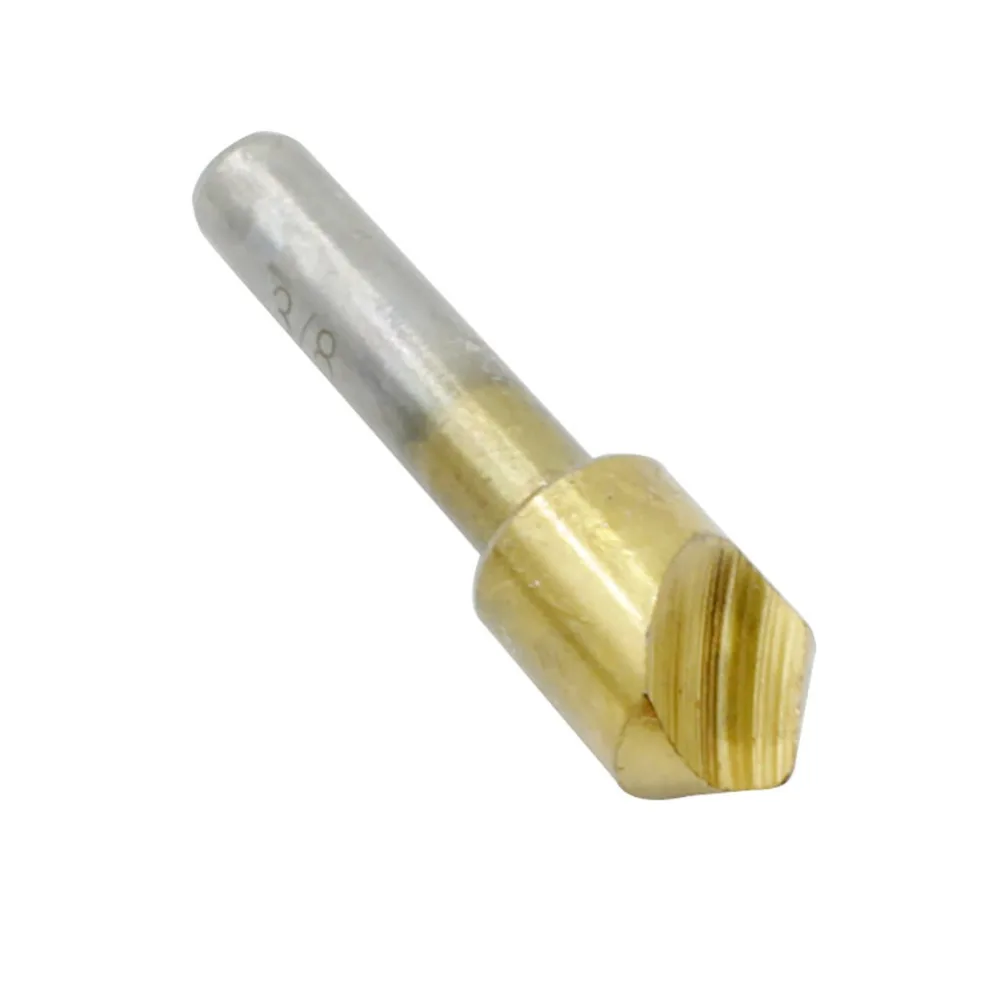 3pcs Titanium Plated Chamfering Cutter Set 90 Degree Carbon Steel Countersink Drill Bit Set 3/8 1/2 3/4 Single Flute