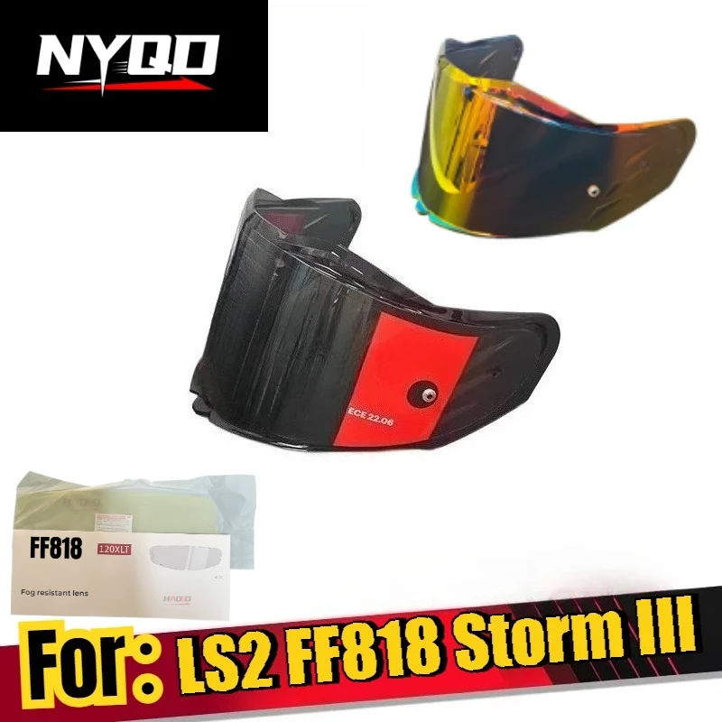 FF818 Visors Motorcycle Helmet Black Lens Red Lens for LS2 FF818 Storm III Windshield Anti-Fog Patch Replacement Accessories