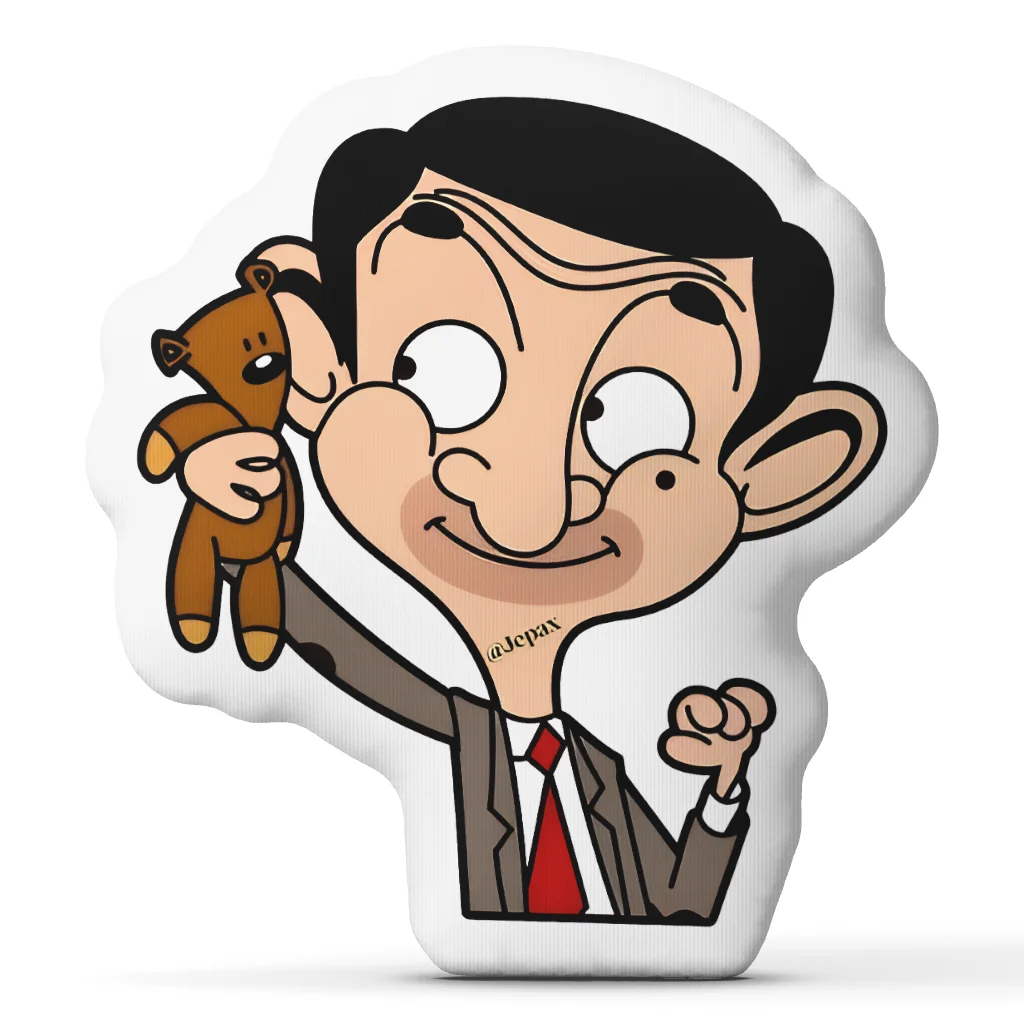 Mr. Beans and Bear Cushion Irregular Stuffed Throw Pillow Home Decor Gift Sofa Bed