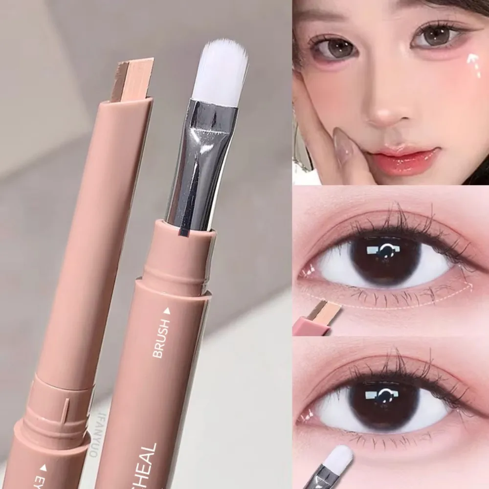 2 in 1 Bicolor Lying Silkworms Pencil Nude Pink Under-Eye Matte Highlighting Shadow Pencil Eyeshadow Brightening Makeup Pencil