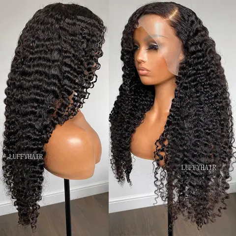 24inch 200% Density Long Sassy Curly Full Lace Wigs Human Hair With Baby Hair Brazilian Curly Full Lace Human Hair Wis For Women