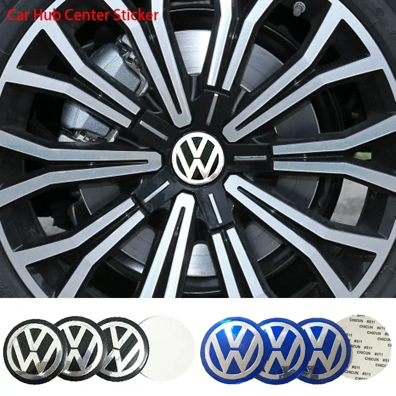 2026 Novedad: Juego de 4 pegatinas decorativas para el centro de rueda de coche VW Volkswagen, estilo para VW Golf 5 6 7 Polo Passat Tiguan CC Beetle Bora T