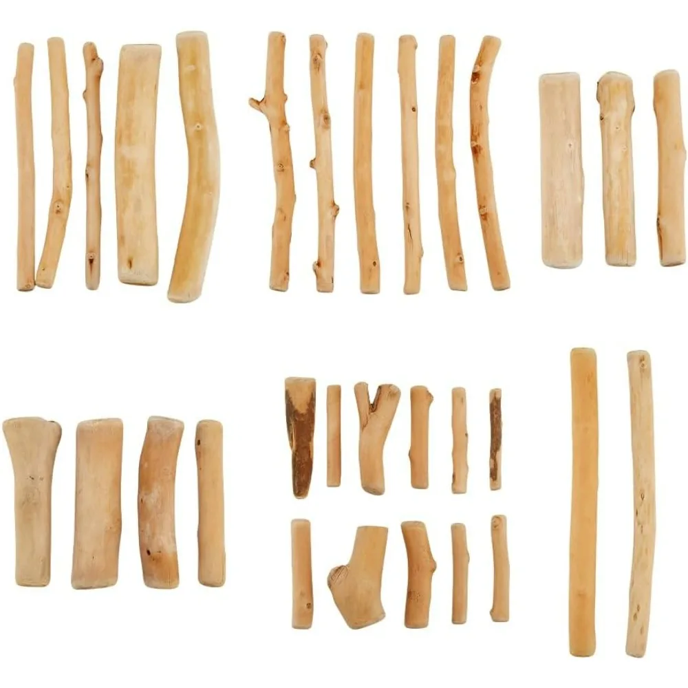 300g 6 Styles Driftwood Pieces for Crafts Natural Wood Branches of Driftwood for Ornaments Natural Looking Wood Pieces