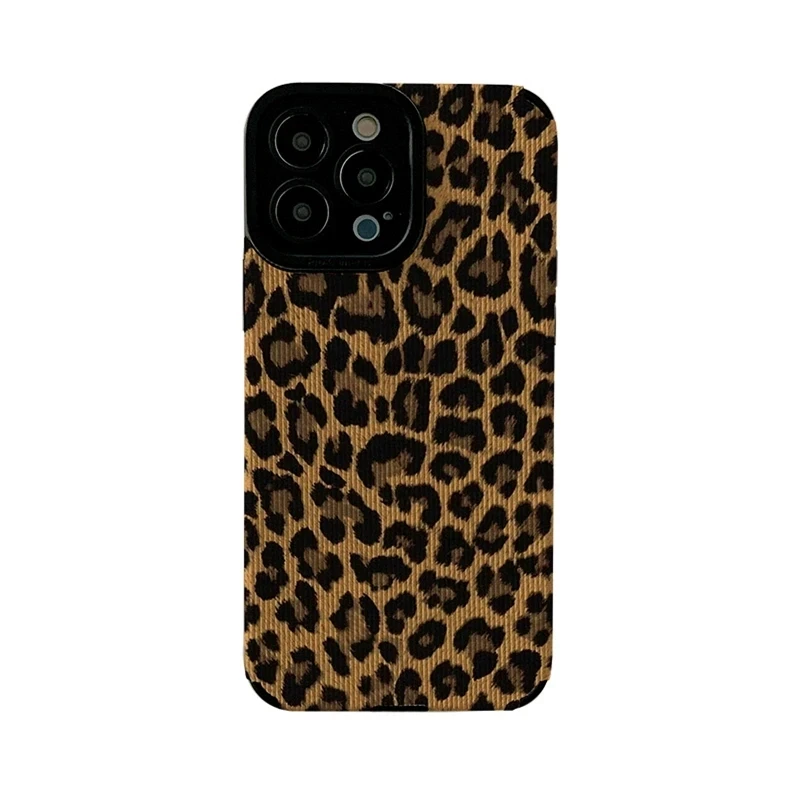 Funda de teléfono con estampado de leopardo marrón INS para iPhone 15 14 13 12 11 Pro Max 14 15plus MiNi 7 8Plus X XS XR, funda suave a prueba de