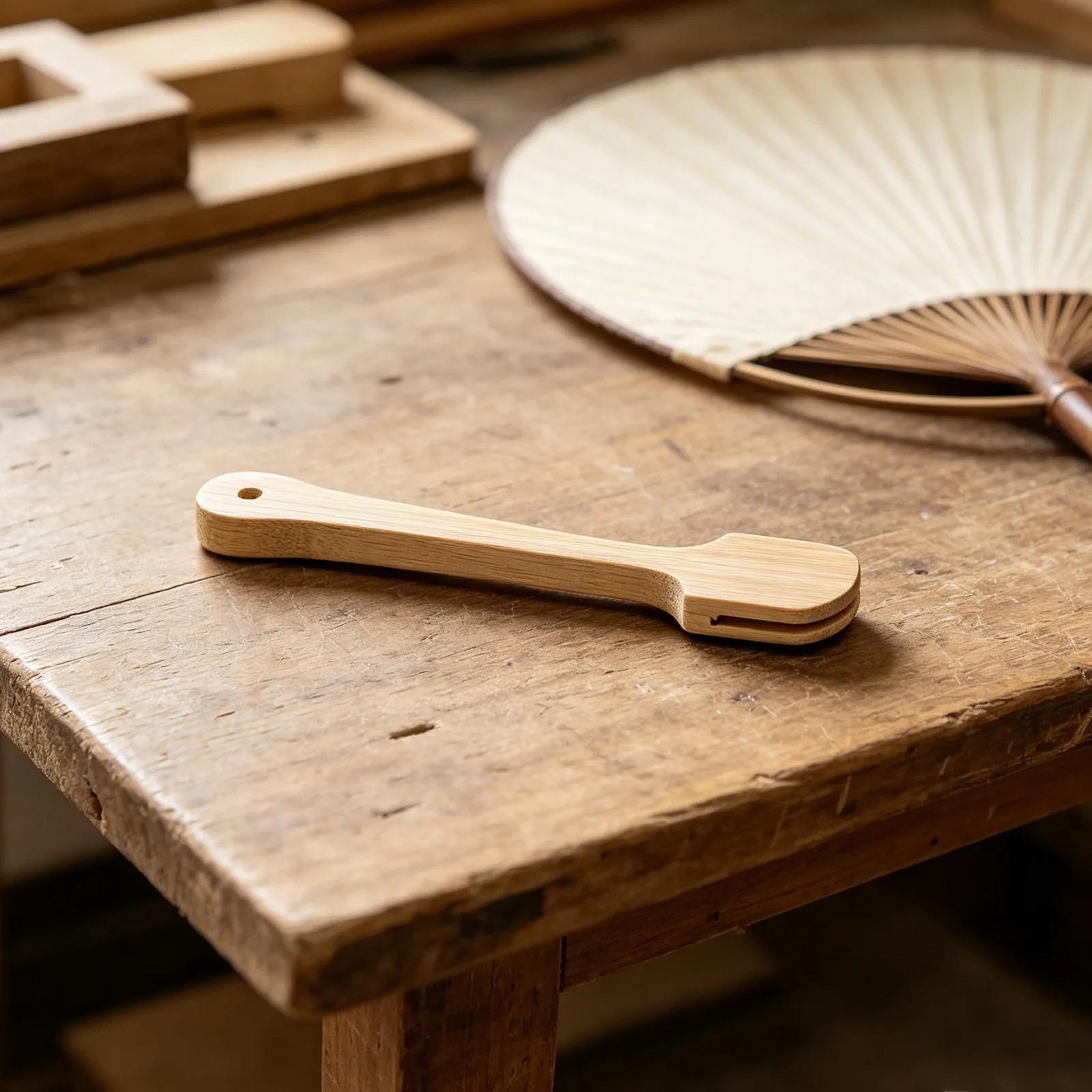 20Pcs Bamboo Fan Sticks Handmade Wooden Handles 4.3 Inch Blank Fan Handles for DIY Wedding Programs Photo Booth Crafts