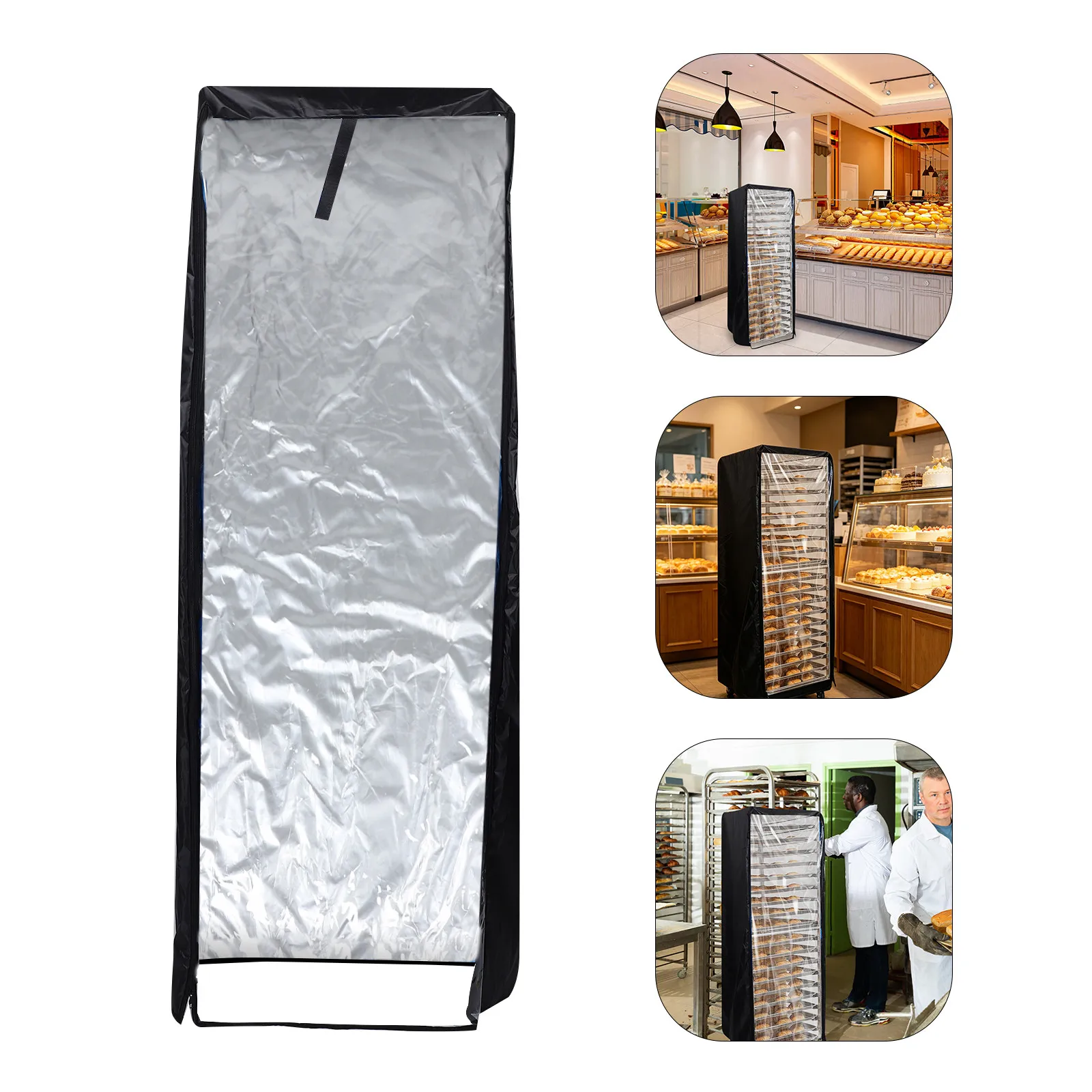 Bread Pan Rack Cover Oxford Cloth Multi-Tier Sheet Pan Protector Moisture Proof Dustproof Clear Window Commercial Bakery