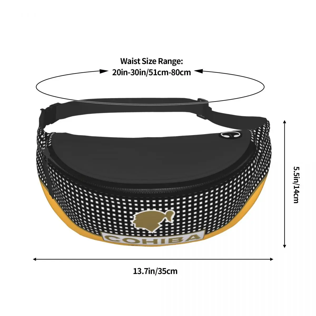 Habana Cuba Cigar Cohiba Fanny Pack para homens e mulheres, bolsa de cintura crossbody para acampar, bolsa de dinheiro para telefone de bicicleta, legal