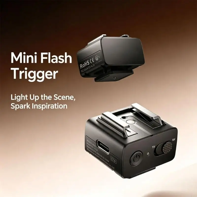 Wireless Camera Flash Remote 2.4G Hot Shoe Transceiver with Sender Receiver Role Change, Rechargeable Mini Unit for Off K1KF