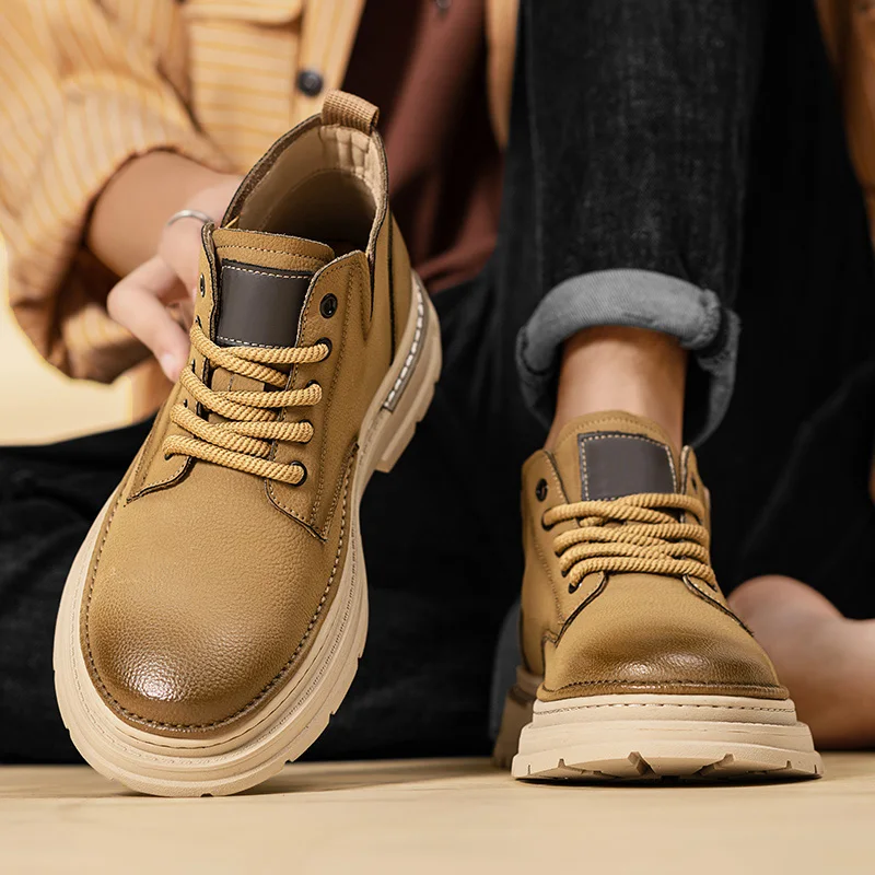 ​ حذاء بدون كعب رجالي جديد لعام 2025 - حذاء رياضي أبيض كلاسيكي، مسامي وممتص للصدمات، مريح خفيف الوزن، متين وغير قابل للانزلاق، عصري