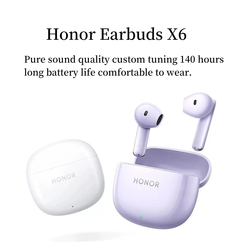 New Honor Earbuds X6 wireless Bluetooth headset intelligent call noise reduction comfortable to wear semi-ear sports games.