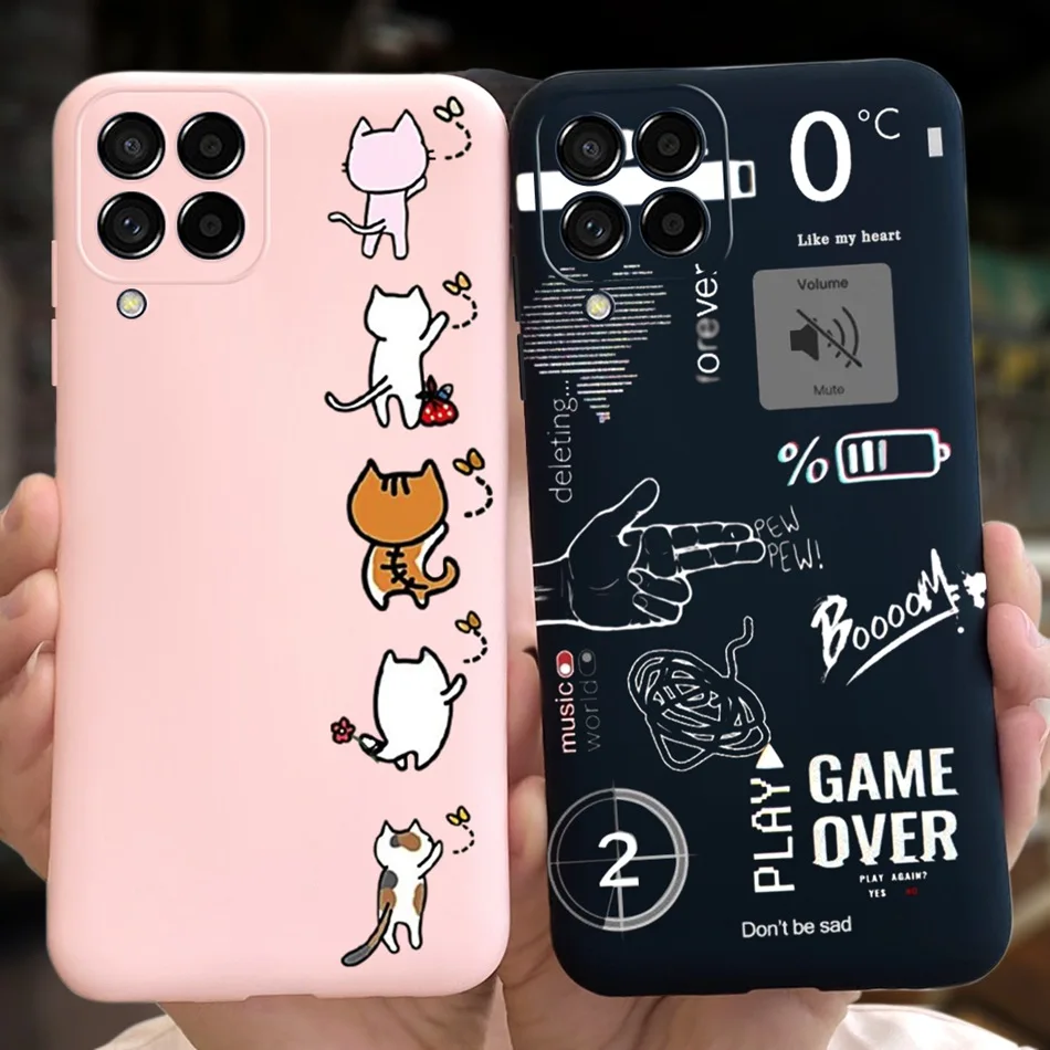 For Samsung Galaxy M53 Phone Case Fashion Cute Pattern Macaroon Silicone Soft Cases For Samsung M53 M33 M22 4G 5G Back Cover