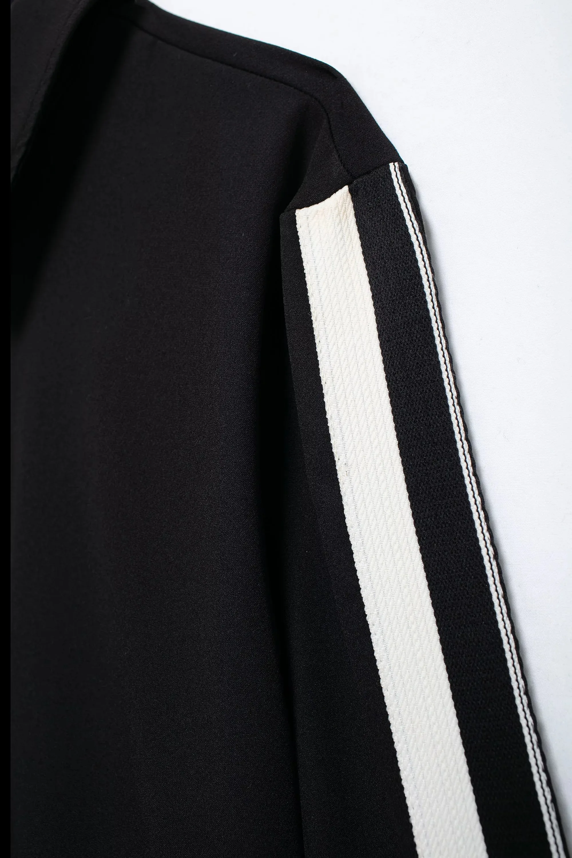 KONDALA المرأة عادية مجموعة بناطيل رجالي الجانب شريط سترة جاكيت زيبرا واسعة الساق بانت 2 قطعة مجموعة 2025 ربيع الخريف موضة النساء البدلة