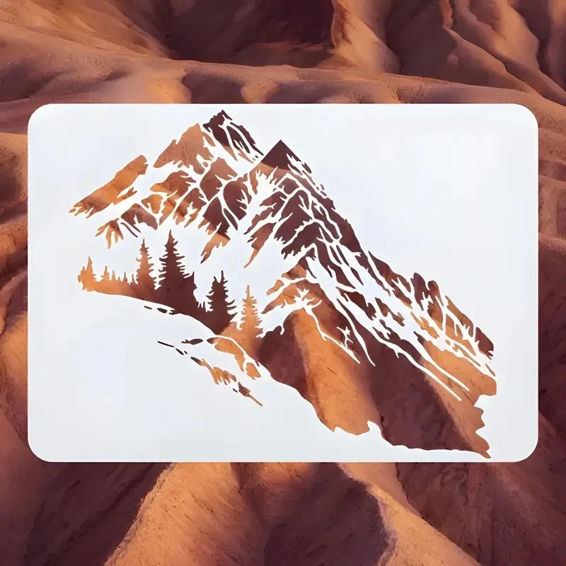 A4 29 *21cm mountain DIY Stencils Wall Painting Scrapbook Coloring Embossing Album Decorative Paper Card Template,wall