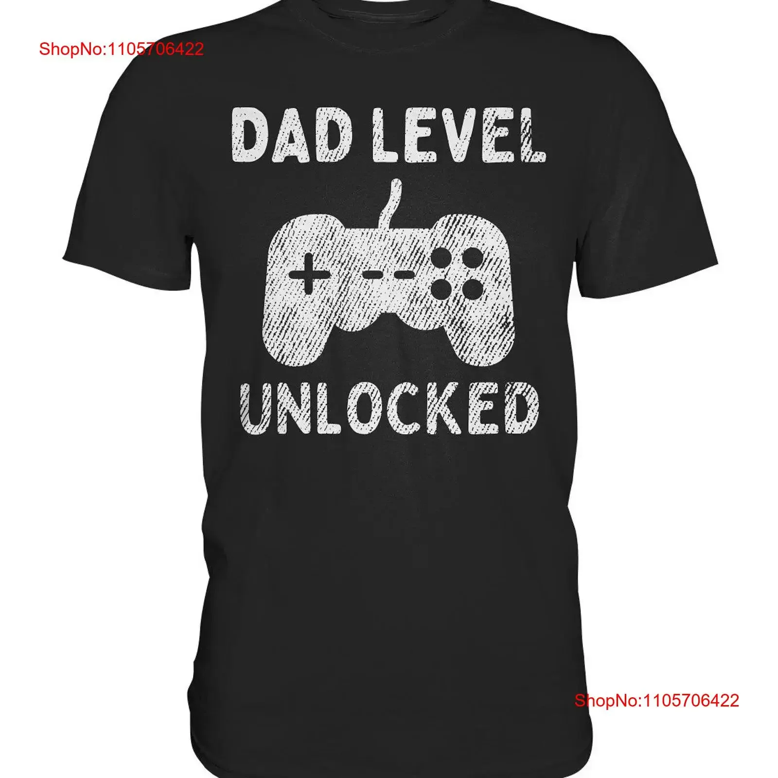 Dad Level Unlocked T Shirt Gaming Gamer Sayings for Dads Premium vintage Washed Stylish Breathable fashion Soft Stretched homme