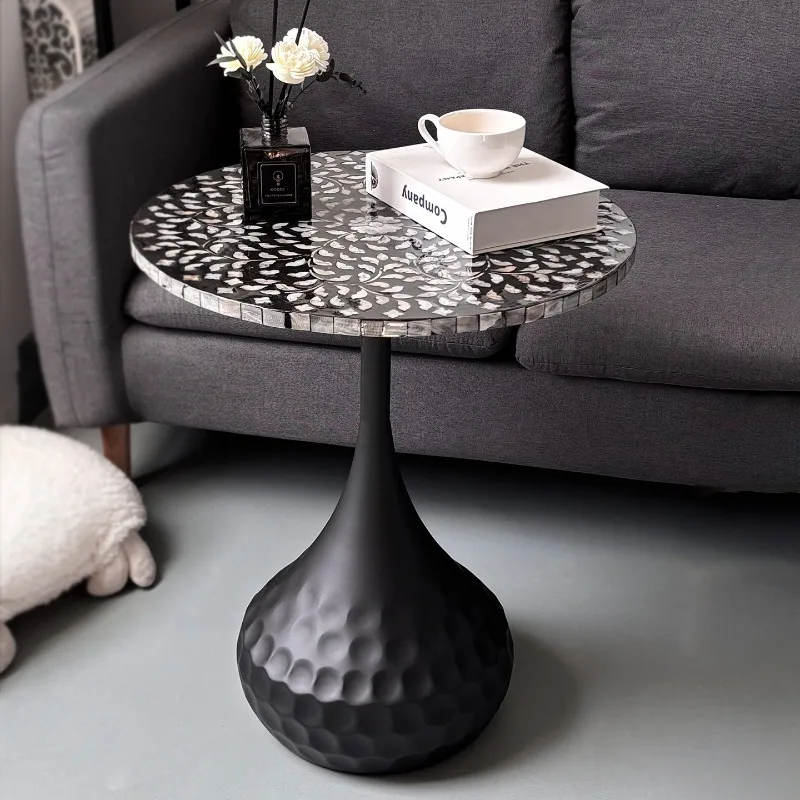 Nordic Bedside Tables Modern Minimalist Small Round Side Tables for Living Room Sofa End Table Shell Pattern Design Nightstand