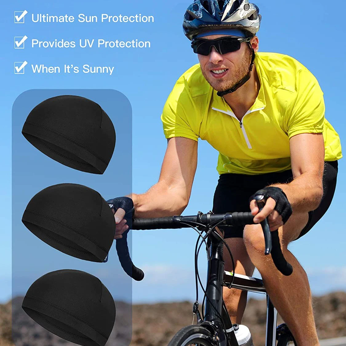 Musion Mesh Helmet Liner Absorb Sweat Absorb Sweat Quick-Drying Running Sport  Cap for Biker image 6