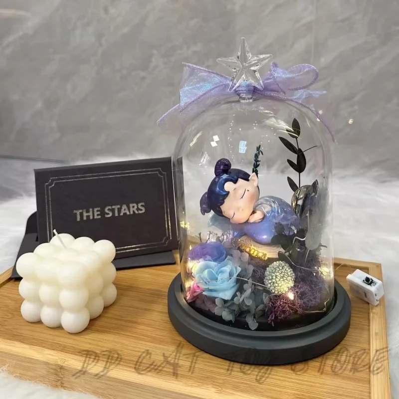 Dimoo Hacipupu Valentine'S Day Diy Preserved Flower Twelve Constellations Desk Decor Ornament  New Year'S Gift Birthday Gift