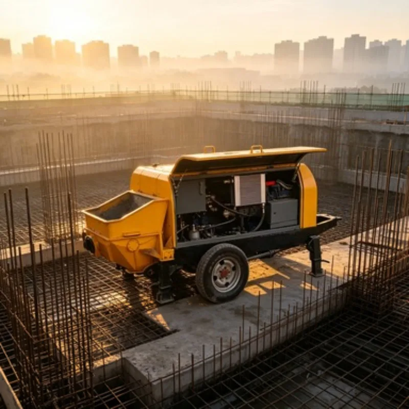 Concrete Mixer with Pump Electric Concrete Pump Trailer Concrete Pump 10m3h for Construction Building Project Work Use