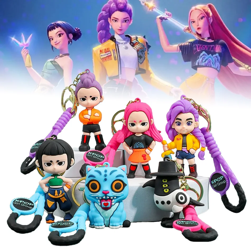 سلسلة مفاتيح KPOP Demon Hunters، سلسلة مفاتيح على شكل شخصية النمر PVC، حلقة مفاتيح على طراز هاراجوكو اللطيفة للأطفال والمحبي في الهالوين #2