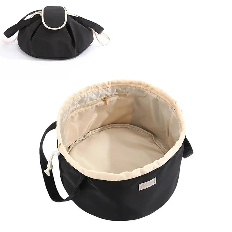 

Lazy Makeup Bag Large Capacity Portable Storage Pouch Travel Toiletry Drawstring Organizer Bag