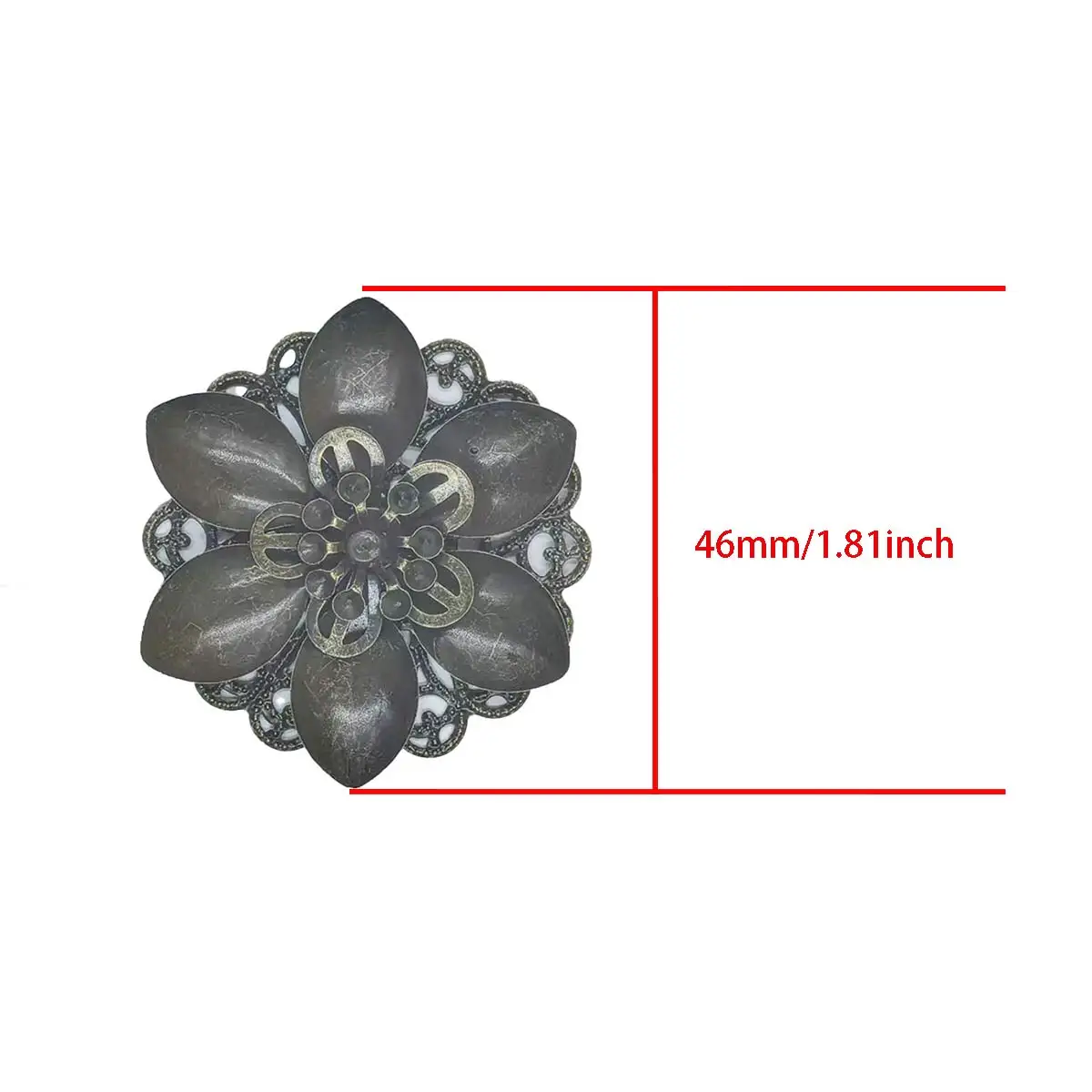 Wholesale Filigrane Flower Charm Cameos Connectors 46mm DIY Embellissment Handicrafts Apparel Headwear Decoration Accessories