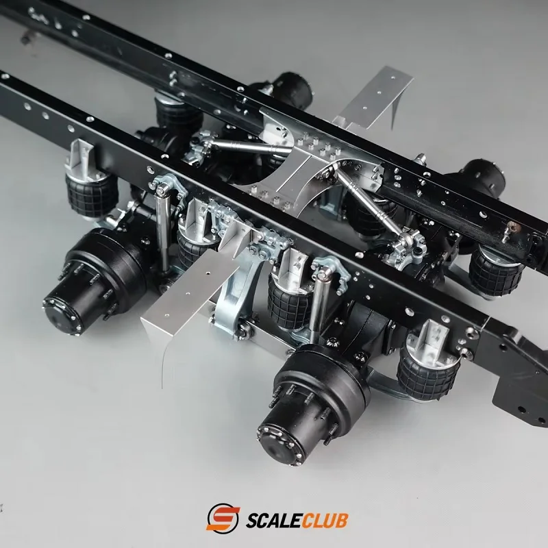 SCALECLUB 1/14 Single Holder 8 Air Bag Tandem Suspension System Suitable For Tamiya Lesu For Scania Man Volvo Car Parts