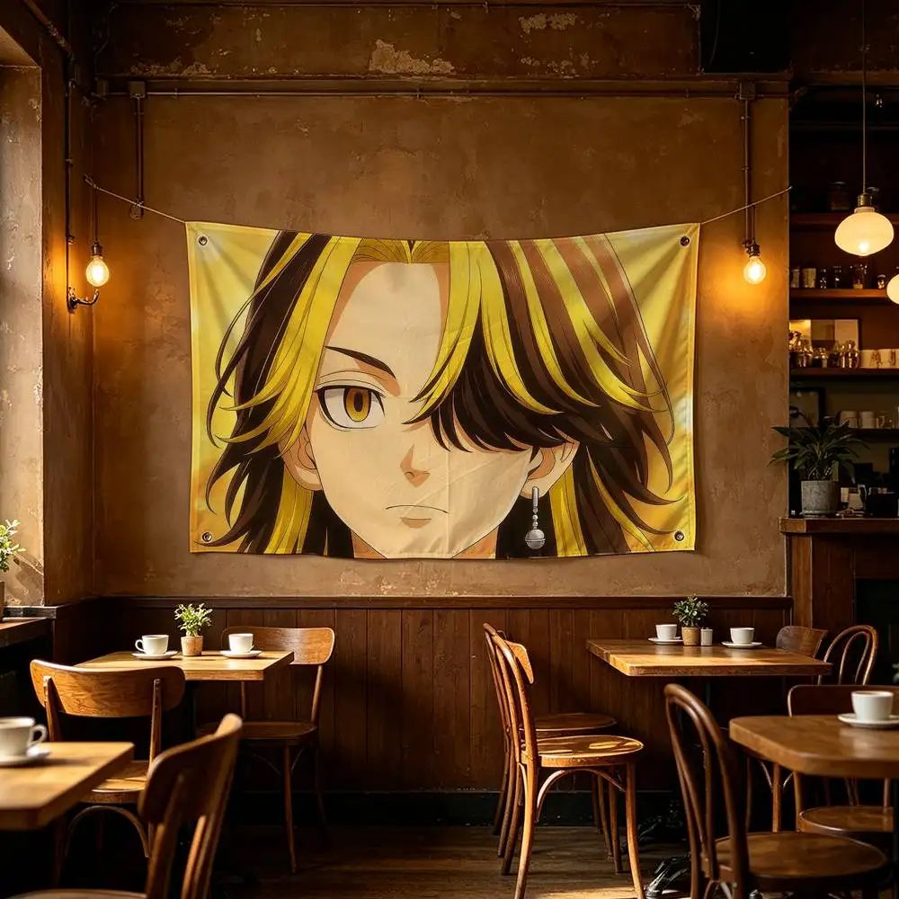 Kazutora Hanemiya T-Tokyo R-Revengers Flags Wall Hanging Tapestry Outdoor Garage Room Decorative flag Background Blanket