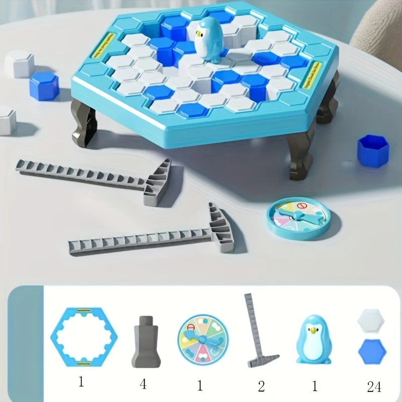Save Penguin Knocking Ice Toy, Ice Breaker Knocking & Disassembling Wall Board Novelty Fun Gadget's Party Game Interactive Toy