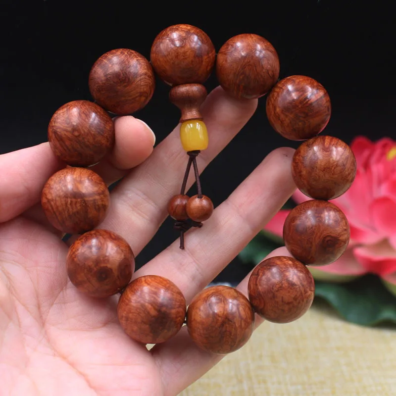 Wholesale Burmese Rosewood Bracelet with Scar Pattern2.0 Ghost Face Ghost Eye Old Scar Buddhist Prayer Beads Bracelet for Men an