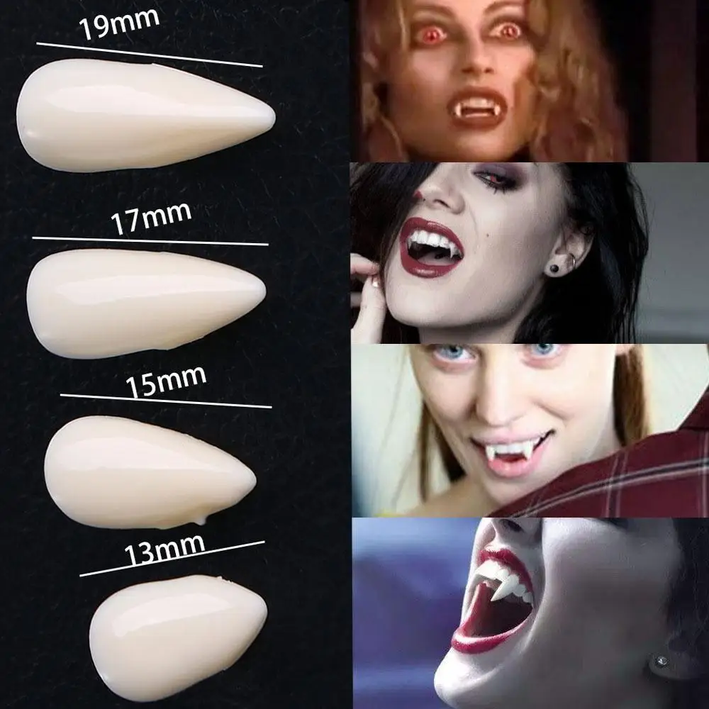 Canine Fake Tooth Props Devil Fangs Dentures Teeth Cosplay Party Props Halloween Fangs Fangs Toys 2pcs Teeth Safe Resin Fangs