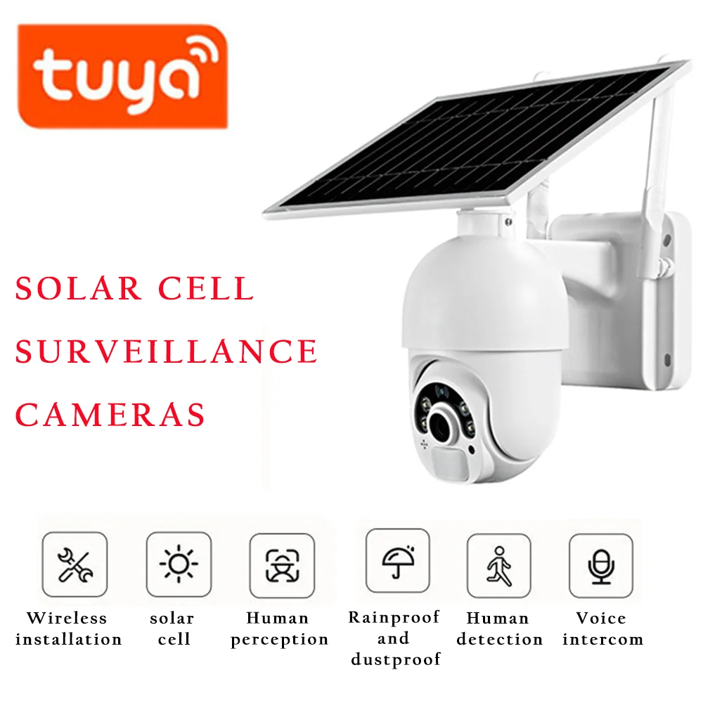 Smart Camera 4G 1080P HD Solar Panel Outdoor Wireless Monitor Camera Smart Home Intrusion Alarm Super Long Standby