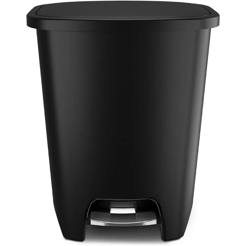 20 Gallon Trash Can - Plastic Kitchen Waste Bin with Odor Protection of Lid, Premium Stainless Steel Step On Foot Pedal