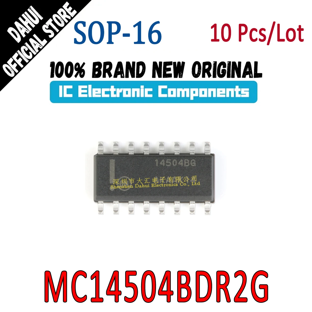 

10Pcs MC14504BDR2G Silk screen 14504BG SOP-16 non-inverting level converter chip IC new original
