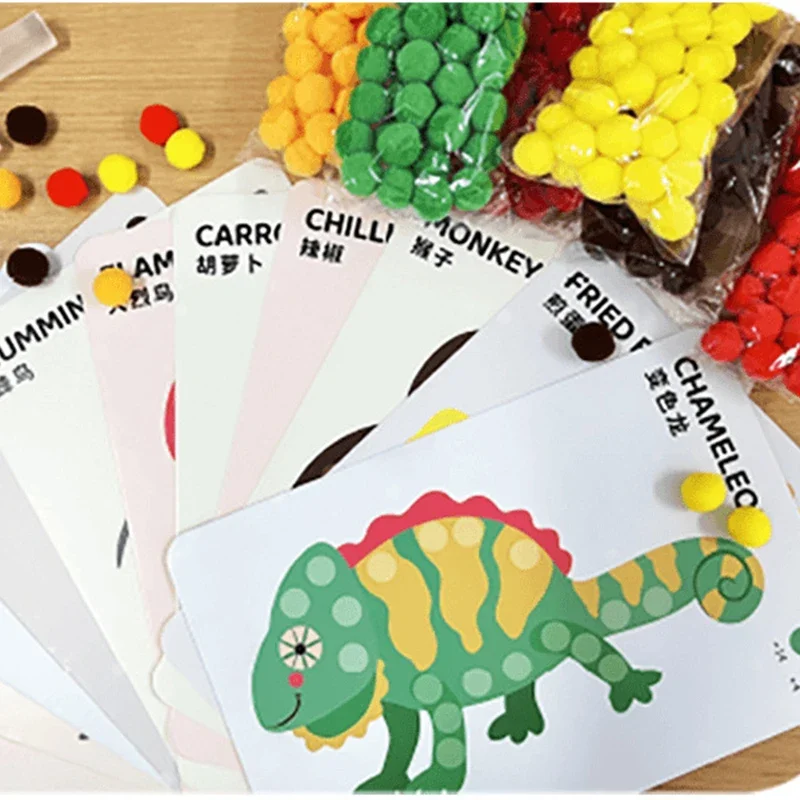 Kinderen Harige Bal Plakken Schilderen Speelgoed Cadeau DIY Productie Materiaal Verpakking Creatieve Pluche Bal Kinderhandwerk Speelgoed Geschenken